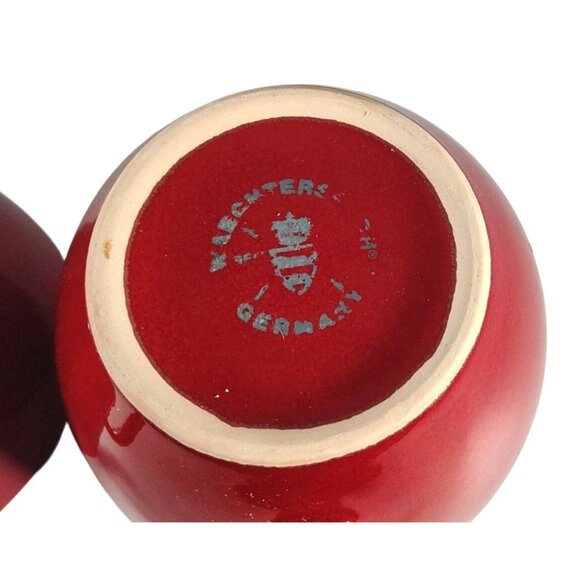 Waechtersbach Germany Red Ceramic Coffee Mugs-Set of 2 - Picture 7 of 10